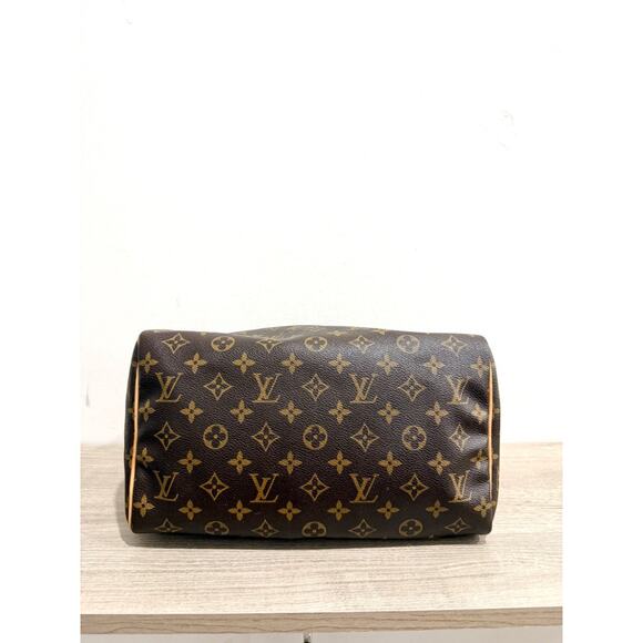 Louis Vuitton 1990 Speedy 30 Monogram Canvas Boston Handbag Brown - Picture 9 of 14